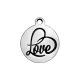(image for) 12*14 Stainless Steel Charm - Love Script Heart Tag