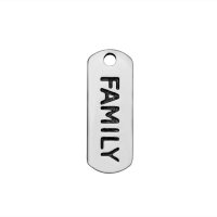 (image for) 6*16mm Stainless Steel Charm - Family Tag
