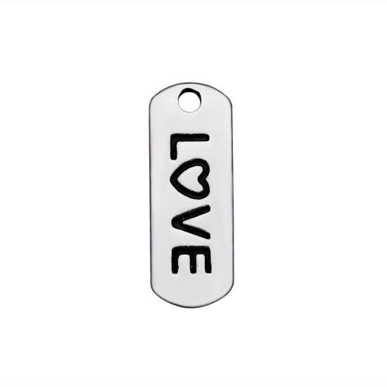 (image for) 6*16mm Stainless Steel Charm - Love Tag - Click Image to Close
