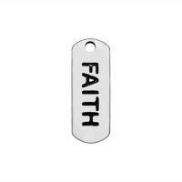 (image for) 6*16mm Stainless Steel Charm - Faith Tag