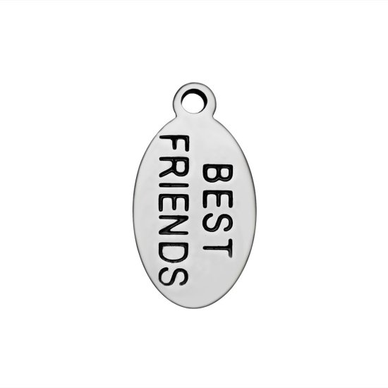 (image for) 8*16mm Stainless Steel Charm - Best Friend Tag - Click Image to Close
