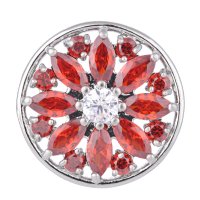 (image for) Snap Jewelry Large CZ - Round Red Marquise Petals