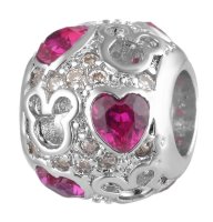 (image for) End Less Charm CZ Round - Mouse Love Pink Heart
