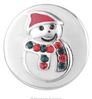 (image for) Snap Jewelry Rhinestone Enamel Christmas Snowman