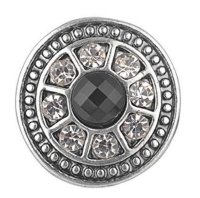 (image for) Snap Jewelry Rhinestone - Black Center & Clear