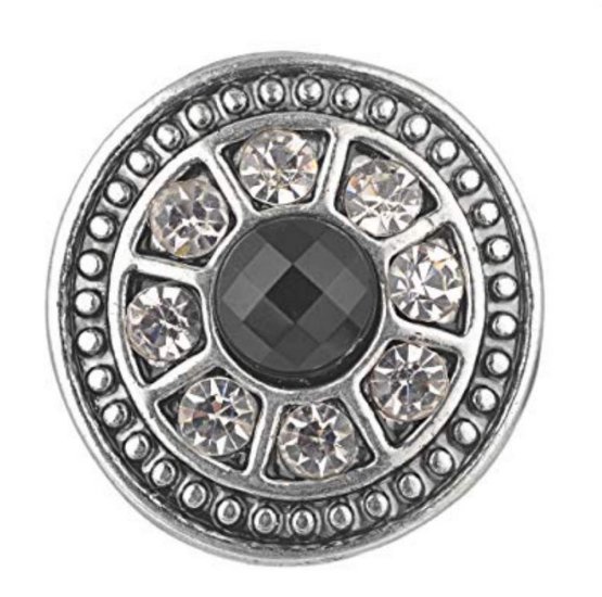 (image for) Snap Jewelry Rhinestone - Black Center & Clear - Click Image to Close