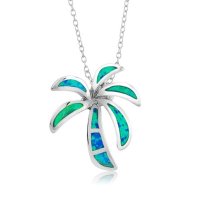 (image for) 925 - Sterling - Palm Tree Opal Medium Blue