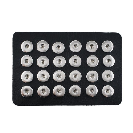 (image for) Snap Jewelry Storage System Leather Black 24pcs fits 18-20mm - Click Image to Close