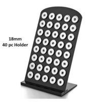 (image for) Snap Jewelry Display Stand Black Acrylic Holders 40pc 18-20mm