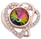 (image for) Snap Jewelry Rhinestone Rose Gold-Tone Rainbow Heart