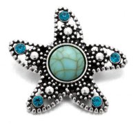 (image for) Snap Jewelry Gemstone Starfish Turquoise XL size fits 18-20mm
