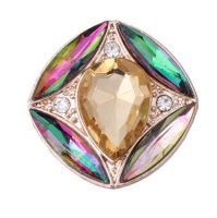 (image for) Snap Jewelry Rhinestone Rainbow Mystic Topaz Rose Gold Base