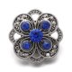 (image for) Snap Jewelry Rhinestone Designer Flower Blue & Clear