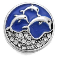 (image for) Snap Jewelry 18-20mm Enamel Dolphins Jumping