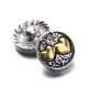 (image for) Mini 12mm Snap Jewelry Rhinestone Double Heart Silver & Gold