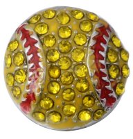 (image for) Mini Snap Jewelry Softball Rhinestone Stud fits 12mm Petite Ginger Style Charm