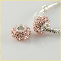 (image for) Austrian Crystal Charm 925 - 5 Row - Peach Champagne