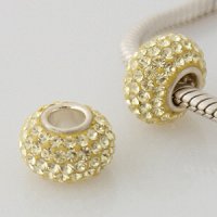 (image for) Austrian Crystal Charm 925 - 5 Row - Pale Yellow