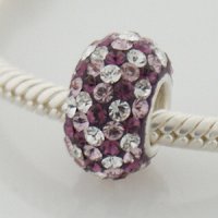 (image for) Austrian Crystal Charm 925 - 5 Row - Purple & Clear