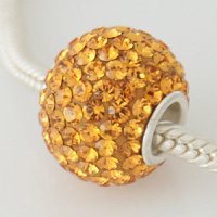 (image for) Charm 925 - 7 Row - Giant Crystals - Gold