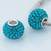 (image for) Charm 925 - 7 Row - Giant Crystals - Teal
