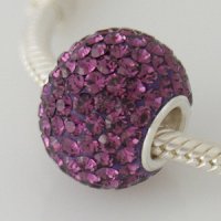 (image for) Charm 925 - 7 Row - Giant Crystals - Dark Purple