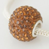 (image for) Charm 925 - 7 Row - Giant Crystals - Amber Brown