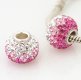 (image for) Charm 925 - 7 Row - Giant Crystals - Graduated Clear to Pink