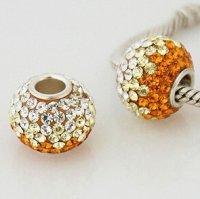 (image for) Charm 925 - 7 Row - Giant Crystals - Graduated Clear to Gold