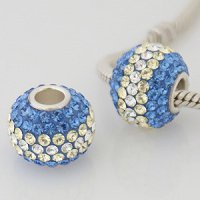 (image for) Charm 925 - 7 Row - Giant Crystals - Blue, Citrine & Clear