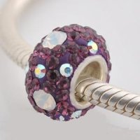 (image for) Austrian Crystal Charm 925 - 5 Row - Opalescent Purple AB Clear