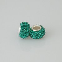(image for) 925 Austrian Crystal Mini Bead 3.5 mm Hole - Emerald Green