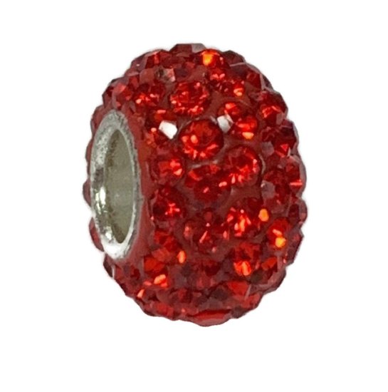 (image for) Silver Plated Core Crystal Charm Red - Click Image to Close