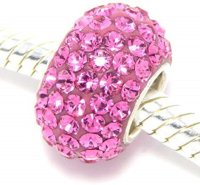 (image for) Silver Plated Core Crystal Charm Medium Pink