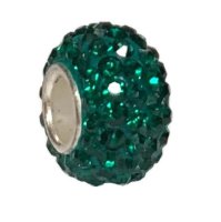(image for) Silver Plated Core Crystal Charm Emerald Green