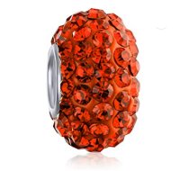 (image for) Silver Plated Core Crystal Charm Orange