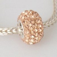 (image for) Silver Plated Core Crystal Charm Peach