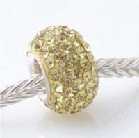 (image for) Silver Plated Core Crystal Charm Light Yellow