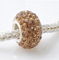 (image for) Silver Plated Core Crystal Charm Beige Champagne