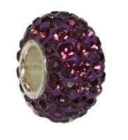 (image for) Silver Plated Core Crystal Charm Purple