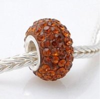 (image for) Silver Plated Core Crystal Charm Light Brown