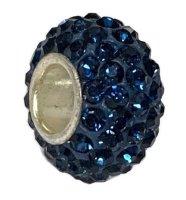 (image for) Silver Plated Core Crystal Charm Dark Blue