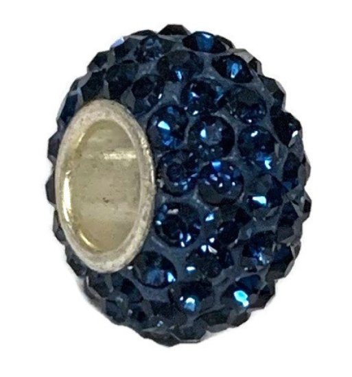 (image for) Silver Plated Core Crystal Charm Dark Blue - Click Image to Close