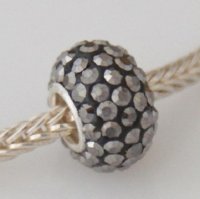 (image for) Silver Plated Core Crystal Charm Gray AB