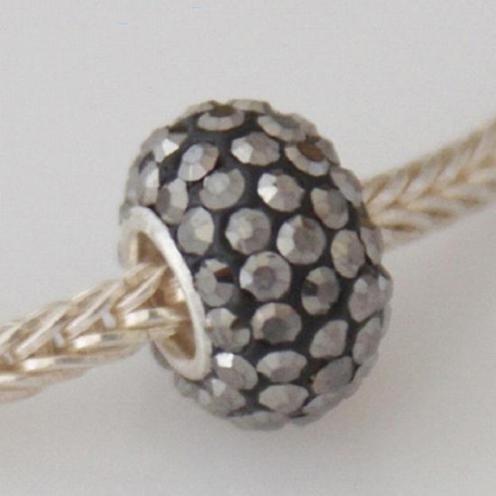 (image for) Silver Plated Core Crystal Charm Gray AB - Click Image to Close