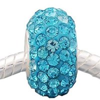 (image for) Silver Plated Core Crystal Charm Light Blue