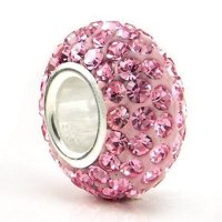 (image for) Silver Plated Core Crystal Charm Light Pink